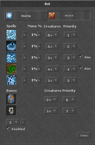 Built-in bot attack settings
